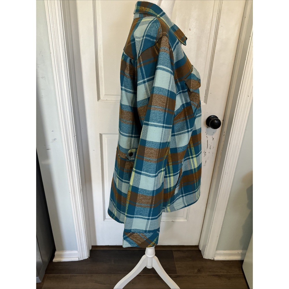 Duluth‎ Trading Free Swingin' Flannel Shirt Sz XL Blue Yellow Quilted Lining - Picture 5 of 14